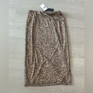 AFRM Leopard Print Midi Pencil Skirt Size S